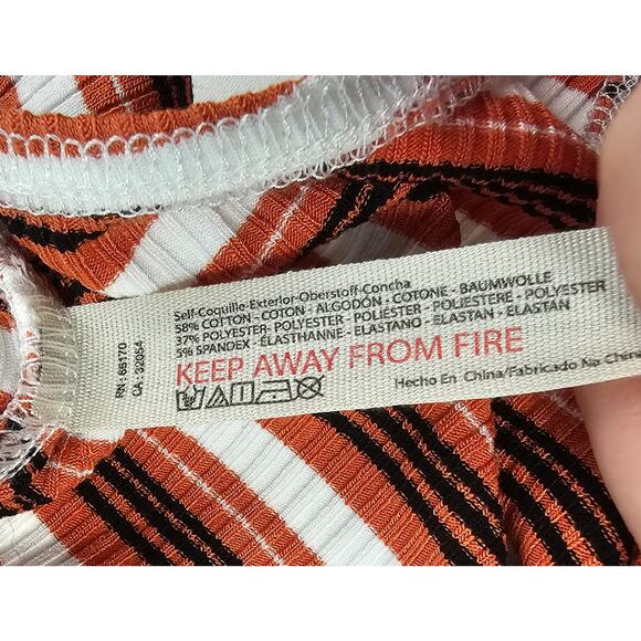 Intimately free people sz S ribbed stretch orange fall color tank bodysuit EUC - Picture 5 of 9